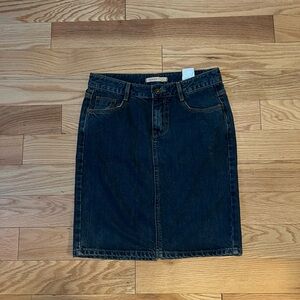 Vintage Dark Wash Denim Midi Skirt